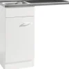 Held Möbel Spülenschrank inkl Spüle Keine BxTxH 100 x 60 x 85 mm weiß matt zerlegt 948.6016