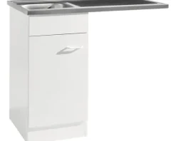 Held Möbel Spülenschrank inkl Spüle Keine BxTxH 100 x 60 x 85 mm weiß matt zerlegt 948.6016