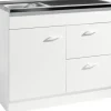 Held Möbel Spülenschrank inkl Spüle Keine BxTxH 100 x 50 x 85 mm weiß matt zerlegt 953.8001
