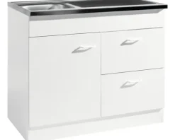 Held Möbel Spülenschrank inkl Spüle Keine BxTxH 100 x 50 x 85 mm weiß matt zerlegt 953.8001