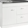 Held Möbel Spülenschrank inkl Spüle Keine BxTxH 100 x 60 x 85 cm weiß matt zerlegt 954.8001
