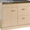 Held Möbel Spülenschrank inkl Spüle Keine BxTxH 100 x 60 x 85 cm buche matt zerlegt Anschlag reversibel 954.8002