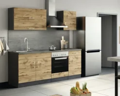 Held Möbel Spülenschrank inkl Spüle Sorrento BxTxH 100 x 60 x 86 cm eiche hell matt zerlegt Anschlag reversibel 476.6282