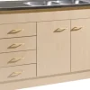 Held Möbel Spülenschrank inkl Spüle Keine BxTxH 120 x 60 x 85 cm buche matt zerlegt Anschlag reversibel 956.8002