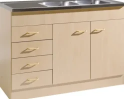 Held Möbel Spülenschrank inkl Spüle Keine BxTxH 120 x 60 x 85 cm buche matt zerlegt Anschlag reversibel 956.8002