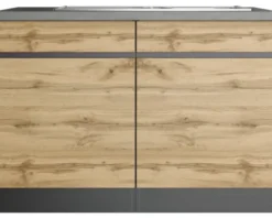 Held Möbel Spülenschrank inkl Spüle PISA BxTxH 120 x 60 x 86 cm wildeiche matt zerlegt Anschlag reversibel 665.6310
