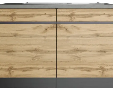Held Möbel Spülenschrank inkl Spüle PISA BxTxH 120 x 60 x 86 cm wildeiche matt zerlegt Anschlag reversibel 665.6310