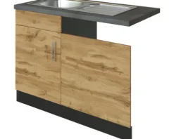 Held Möbel Spülenschrank inkl Spüle Sorrento BxTxH 110 x 60 x 86 cm eiche hell matt zerlegt 478.6282