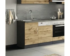 Held Möbel Spülenschrank inkl Spüle Sorrento BxTxH 110 x 60 x 86 cm eiche hell matt zerlegt 478.6282