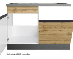 Held Möbel Spülenschrank inkl Spüle PISA BxTxH 120 x 60 x 86 cm wildeiche matt zerlegt Anschlag reversibel 667.6310