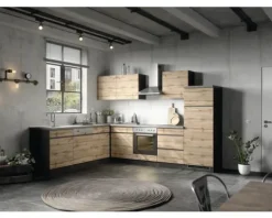 Held Möbel Spülenschrank inkl Spüle PISA BxTxH 120 x 60 x 86 cm wildeiche matt zerlegt Anschlag reversibel 667.6310