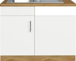 Held Möbel Spülenschrank inkl Spüle Sorrento BxTxH 110 x 60 x 86 cm weiß matt zerlegt 478.6279