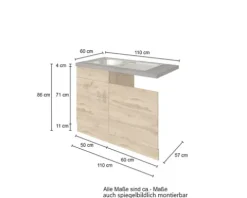 Held Möbel Spülenschrank inkl Spüle Sorrento BxTxH 110 x 60 x 86 cm weiß matt zerlegt 478.6279