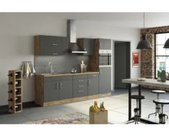 Held Möbel Spülenschrank inkl Spüle Sorrento BxTxH 100 x 60 x 86 cm anthrazit matt zerlegt Anschlag reversibel 476.6280