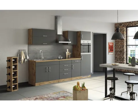 Held Möbel Spülenschrank inkl Spüle Sorrento BxTxH 100 x 60 x 86 cm anthrazit matt zerlegt Anschlag reversibel 476.6280