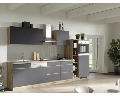 Held Möbel Spülenschrank inkl Spüle PISA BxTxH 120 x 60 x 86 cm grau matt zerlegt Anschlag reversibel 667.6311