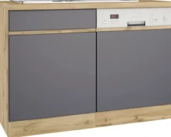 Held Möbel Spülenschrank inkl Spüle PISA BxTxH 120 x 60 x 86 cm grau matt zerlegt Anschlag reversibel 667.6311