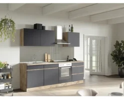 Held Möbel Spülenschrank inkl Spüle PISA BxTxH 120 x 60 x 86 cm grau matt zerlegt Anschlag reversibel 665.6311