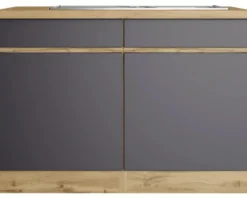 Held Möbel Spülenschrank inkl Spüle PISA BxTxH 120 x 60 x 86 cm grau matt zerlegt Anschlag reversibel 665.6311