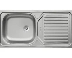 Held Möbel Spülenschrank inkl Spüle PISA BxTxH 120 x 60 x 86 cm grau matt zerlegt Anschlag reversibel 665.6311