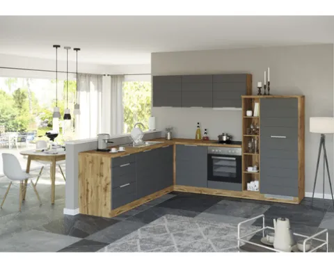 Held Möbel Spülenschrank inkl Spüle Florenz BxTxH 120 x 60 x 82 cm grau matt zerlegt Anschlag reversibel 667.6293