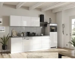 Held Möbel Spülenschrank Kiel BxTxH 120 x 60 x 86 cm weiß hochglanz zerlegt 667.6340