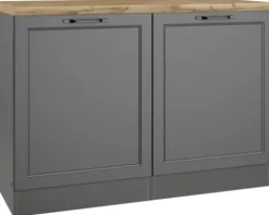 Held Möbel Spülenschrank Lübeck BxTxH 120 x 60 x 86 cm grau matt zerlegt 665.6331
