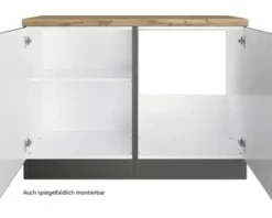 Held Möbel Spülenschrank Lübeck BxTxH 120 x 60 x 86 cm grau matt zerlegt 665.6331