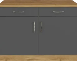 Held Möbel Unterschrank mit Drehtür Sorrento BxTxH 100 x 60 x 86 cm anthrazit matt zerlegt Anschlag reversibel 423.6280