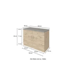 Held Möbel Unterschrank mit Drehtür Sorrento BxTxH 100 x 60 x 86 cm anthrazit matt zerlegt Anschlag reversibel 423.6280