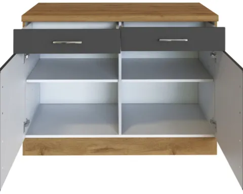 Held Möbel Unterschrank mit Drehtür Sorrento BxTxH 100 x 60 x 86 cm anthrazit matt zerlegt Anschlag reversibel 423.6280