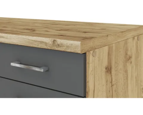 Held Möbel Unterschrank mit Drehtür Sorrento BxTxH 50 x 60 x 86 cm anthrazit matt zerlegt Anschlag reversibel 409.6280