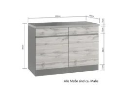 Held Möbel Unterschrank mit Schublade und Drehtür PISA BxTxH 120 x 60 x 86 cm wildeiche matt zerlegt Anschlag reversibel 463.1.6310
