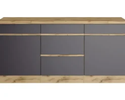 Held Möbel Unterschrank mit Schublade und Drehtür PISA BxTxH 180 x 60 x 86 cm grau matt zerlegt Anschlag reversibel 467.1.6311