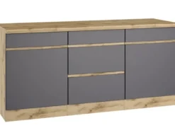 Held Möbel Unterschrank mit Schublade und Drehtür PISA BxTxH 180 x 60 x 86 cm grau matt zerlegt Anschlag reversibel 467.1.6311