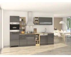 Held Möbel Unterschrank mit Schublade und Drehtür Mailand BxTxH 50 x 60 x 85 cm grau hochglanz zerlegt Anschlag reversibel 410.6211