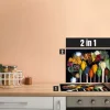 Herdblende-/Abdeckplatte Abdeckplatte Herd - Acrylglas Gewürze Bunt | Spritzschutz | Küchenrückwand | Camping | COV00053 | 80cm x 52cm x 0.4cm
