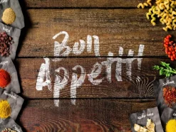 Herdblende-/Abdeckplatte Abdeckplatte Herd - Acrylglas Bon Appettit Holzoptik | Spritzschutz | Camping | COV00058 | 80cm x 52cm x 0.4cm