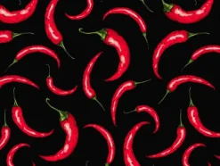 Herdblende-/Abdeckplatte Abdeckplatte Herd - Acrylglas Chillis Rot Schwarz | Spritzschutz | Camping | COV00056 | 60cm x 52cm x 0.4cm