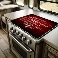 Herdblende-/Abdeckplatte Abdeckplatte Herd - Acrylglas Spicy Kitchen Sprachen | Spritzschutz | Camping | COV00057 | 80cm x 52cm x 0.4cm