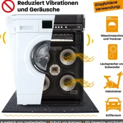 Hinrichs Antirutschmatte - 60x60x0,6 cm Antivibrationsmatte für Waschmaschinen