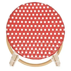 Hoher Gartenhocker aus Aluminium und Kunstrattan weiß 43 x 43 x 75 cm - Oviala