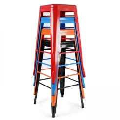 Hoher industrieller Metallhocker 43 x 43 x 76 cm - Oviala