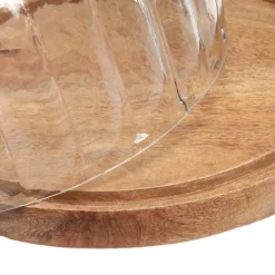 Holzteller Käseglocke Deko Holz Ø29cm H22cm Tischdekoration