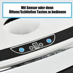HOMCOM, Automatik Mülleimer, Abfalleimer, 68L, Edelstahl, Kunststoff, Silber