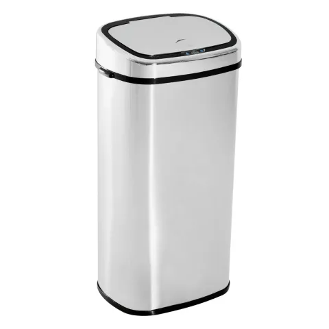 HOMCOM, Automatik Mülleimer, Abfalleimer, 68L, Edelstahl, Kunststoff, Silber