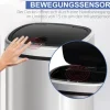 HOMCOM, Automatik Mülleimer, Abfalleimer, 40,5L x 29,5B x 57H cm, Edelstahl, ABS, Silber