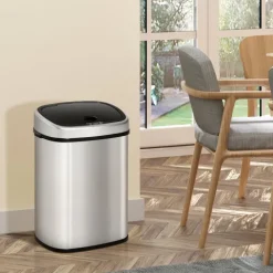 HOMCOM, Automatik Mülleimer, Abfalleimer, 40,5L x 29,5B x 57H cm, Edelstahl, ABS, Silber