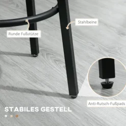HOMCOM Barhocker, 2er-Set Barstühle mit Fußstütze, Tresenhocker mit Stahlgestell, Tresenstuhl im Industriedesign, Küchenstuhl für Esszimmer, Wohnzimmer, Rustikales Braun