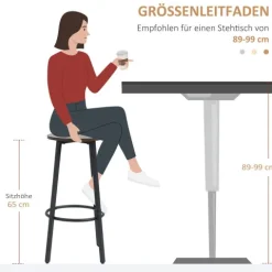 HOMCOM Barhocker, 2er-Set Barstühle mit Fußstütze, Tresenhocker mit Stahlgestell, Tresenstuhl im Industriedesign, Küchenstuhl für Esszimmer, Wohnzimmer, Rustikales Braun